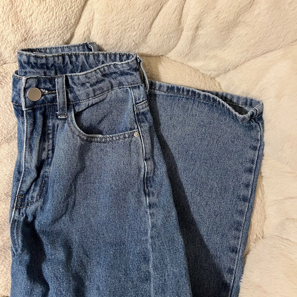 Dazy Straight/Wide Leg Dark Wash Denim Jeans
